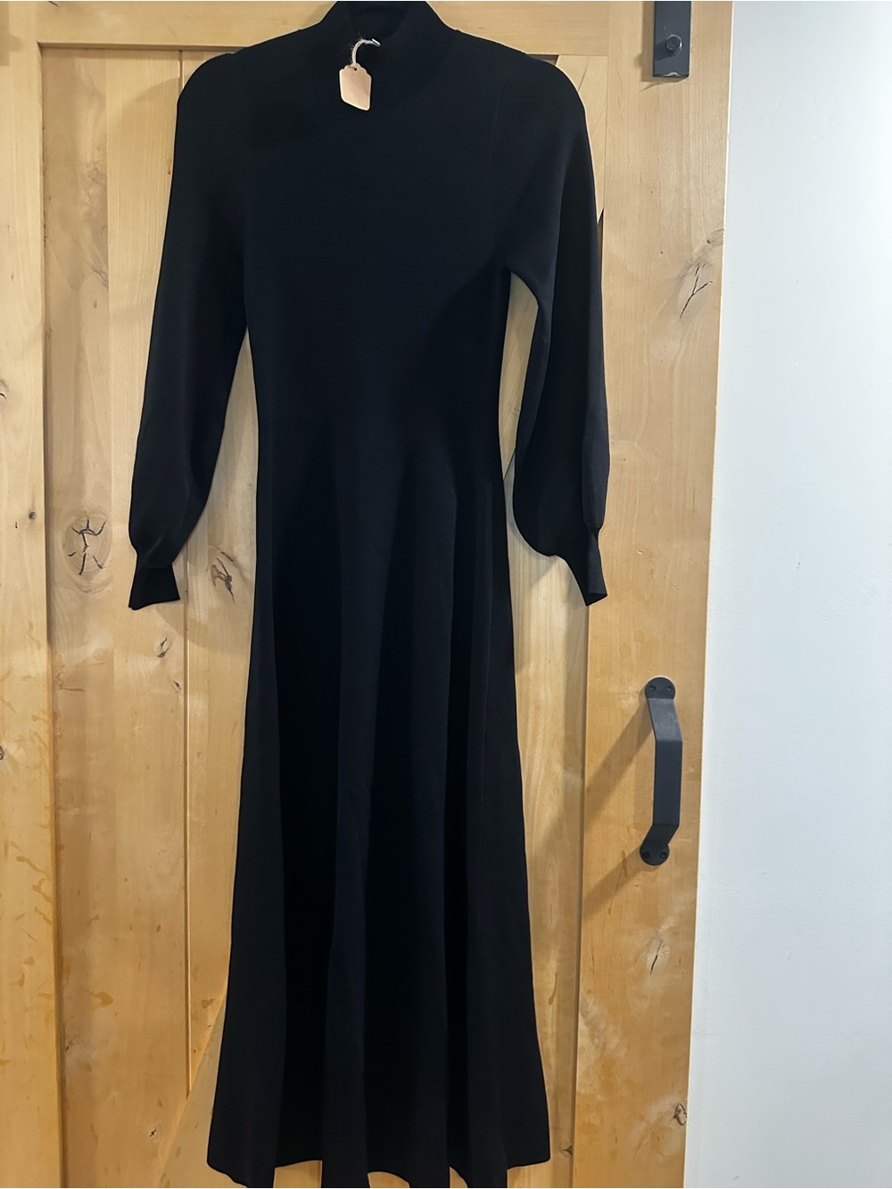 bohme Black Long-Sleeve High-Neck Maxi Dress